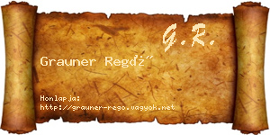 Grauner Regő névjegykártya